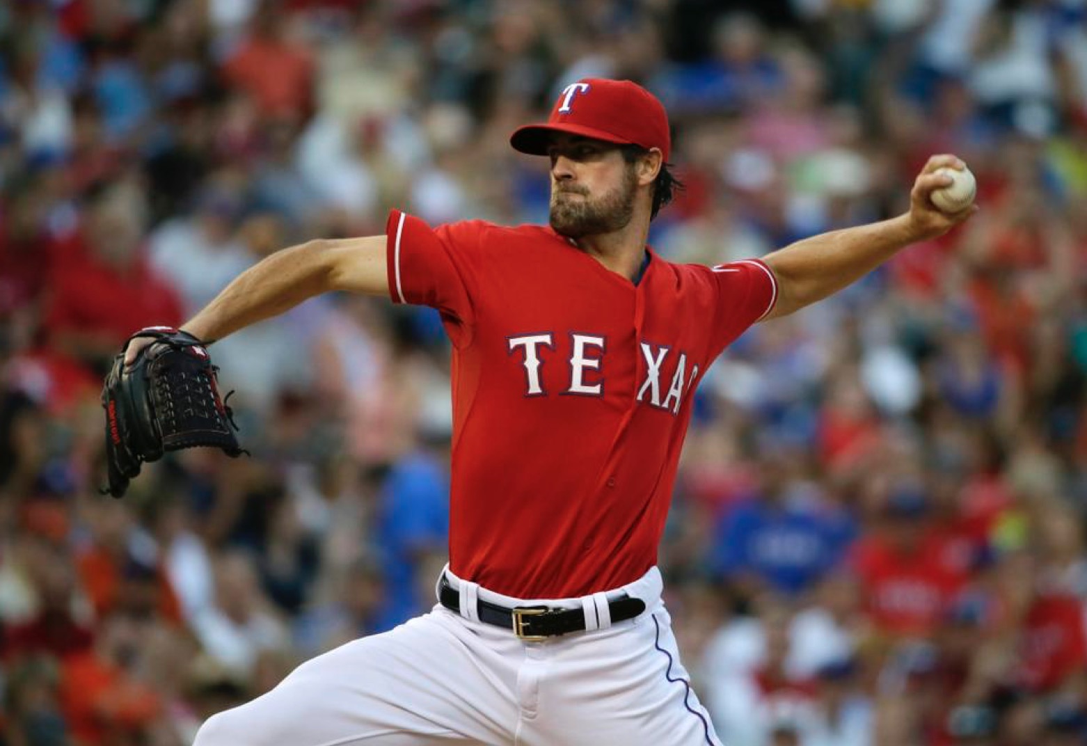 hamels by Rangers
